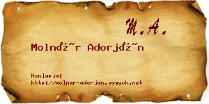 Molnár Adorján névjegykártya